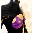 XL Női egész latex egybe ruha kesztyűvel, szoknyával. 