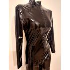 L Latex catsuit-Alapmodell. Fekete színben első cipzár.