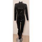 XL Latex catsuit-Alapmodell. Fekete színben első cipzár.