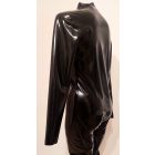 XL Latex catsuit-Alapmodell. Fekete színben első cipzár.