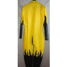 XXL Rubberdoll Catsuit citrom/fekete színben tűzlángokkal és felfújható mellekkel.