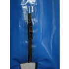 L Férfi latex catsuit kék színben első cipzárral, egybeépített zoknival.