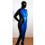L Női latex catsuit kék-fekete színben 