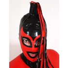 Latex maszk fekete-piros Latexhajjal M méret