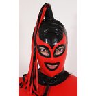 Latex maszk fekete-piros Latexhajjal M méret