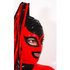 Latex maszk fekete-piros Latexhajjal M méret