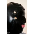 M Latex maszk szemtakaróval, hátul cipzárral, pántokkal nyakpánttal 