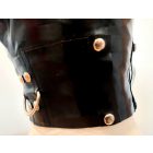 XL  Latex maszk szemtakaróval, hátul cipzárral, pántokkal, nyakpánttal 